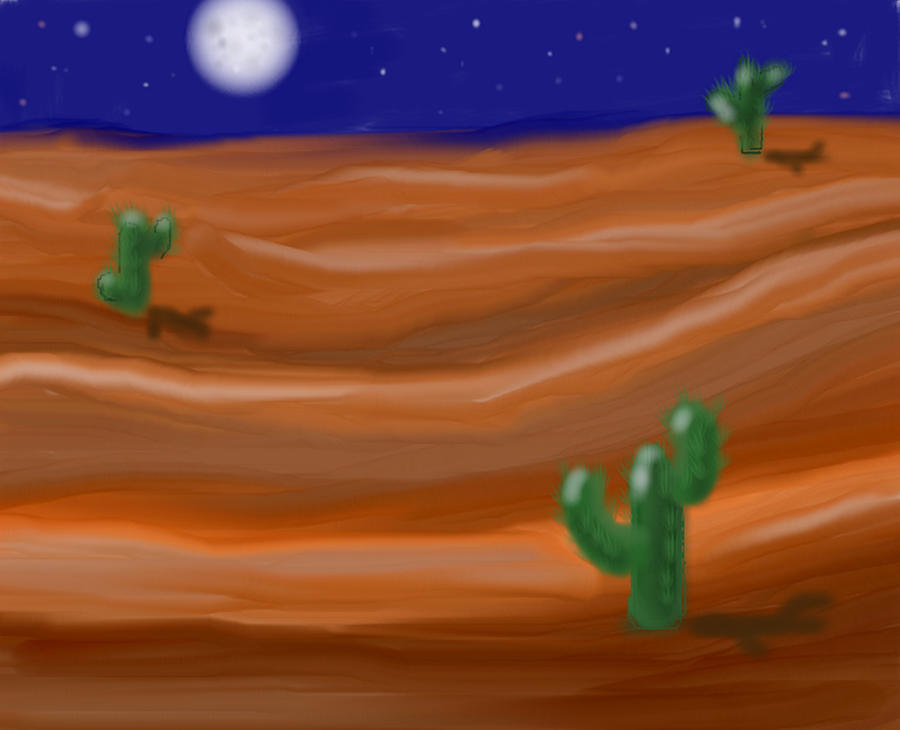 Desert Night Painting