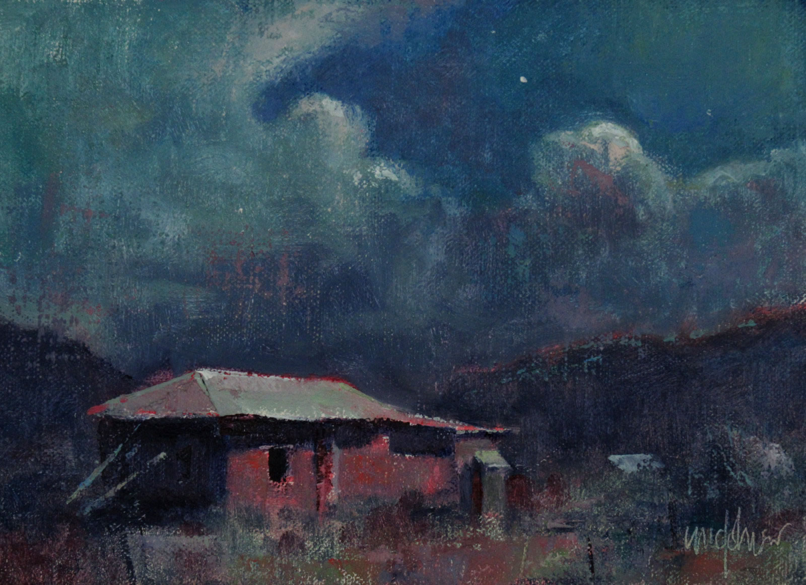 1600x1161 High Desert Night 6x8 Oil Michael Chesley Johnson Artist - Desert Night Painting