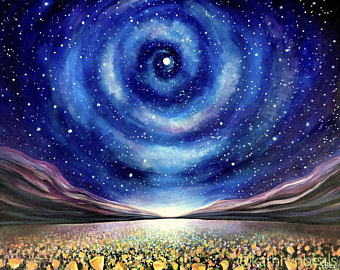 340x270 Moon Desert Painting Etsy - Desert Night Painting