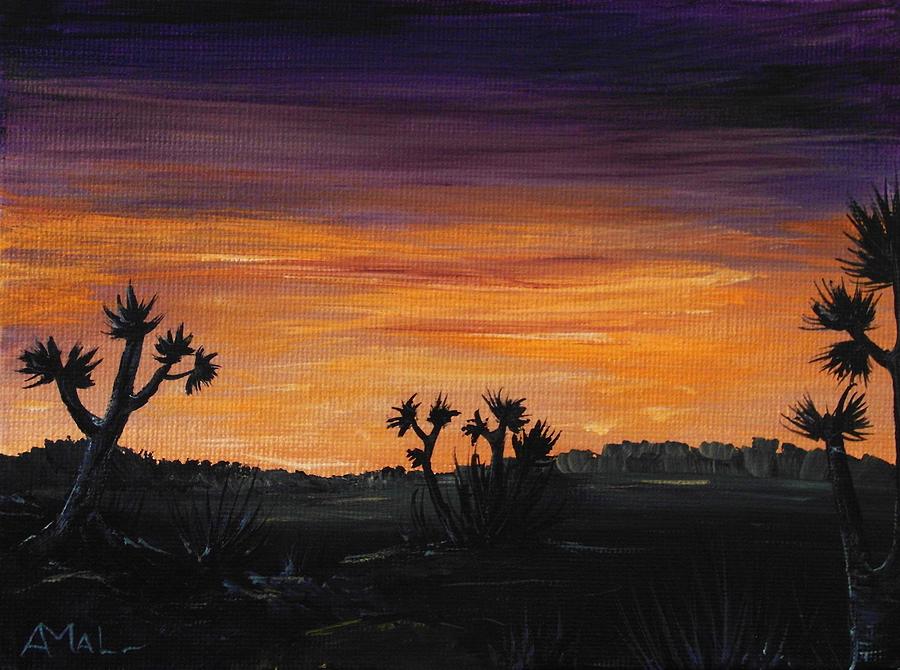 900x670 Desert Night Painting By Anastasiya Malakhova - Desert Night Painting