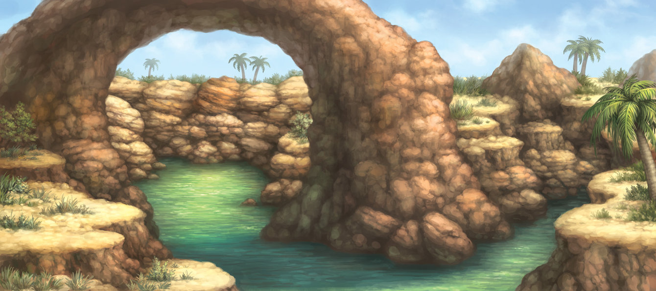 1340x596 Desert Oasis By Alvinhew - Desert Oasis Painting