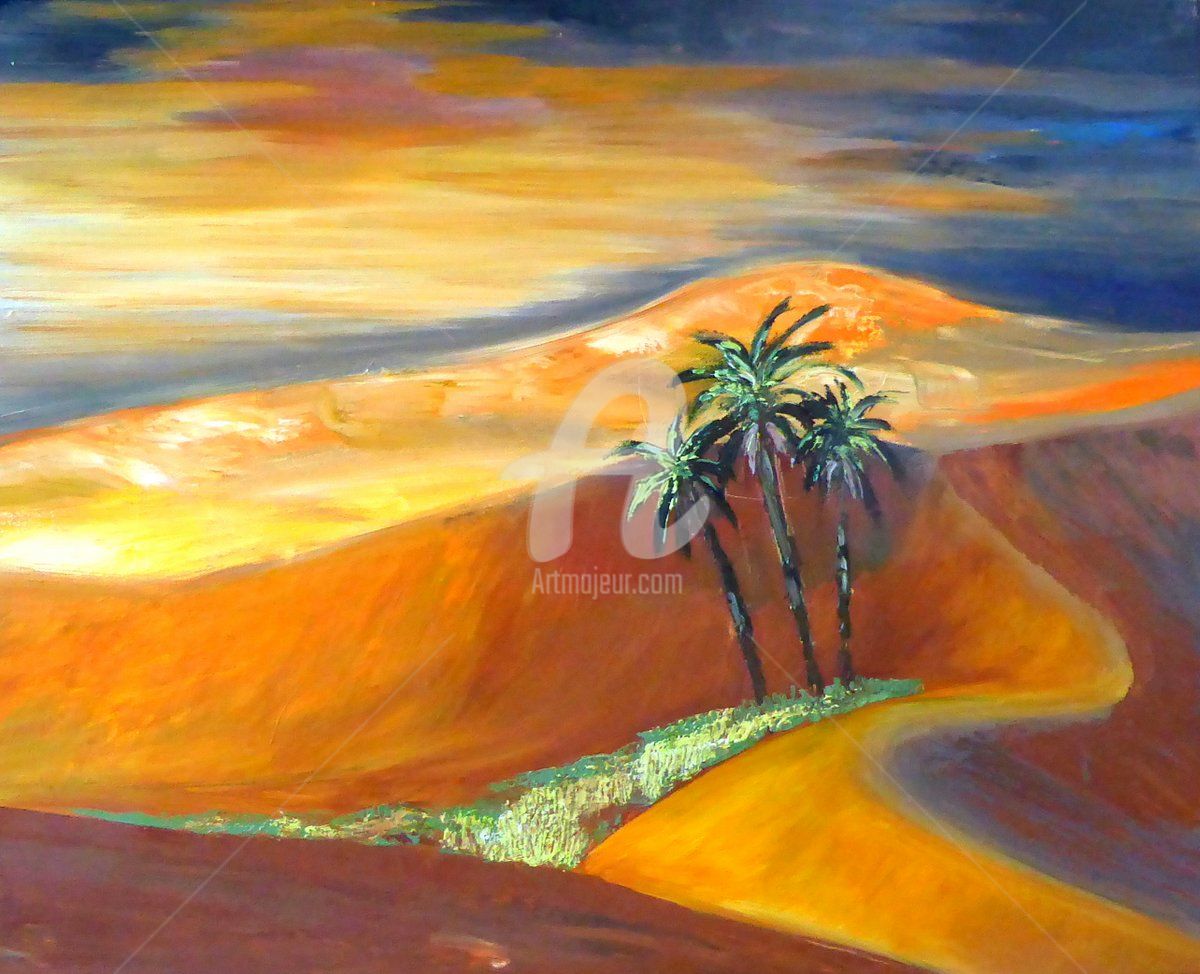 1200x974 La Petite Oasis (Cjulia) - Desert Oasis Painting
