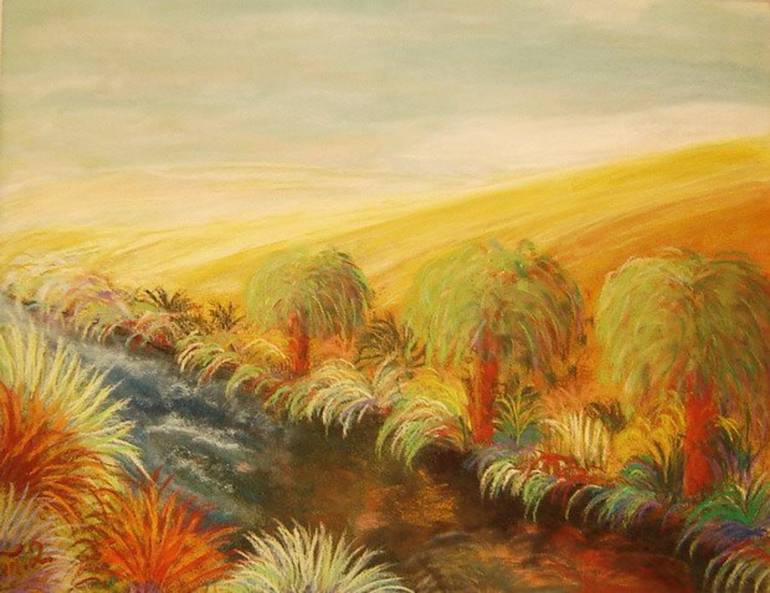 770x593 Saatchi Art Painting Of Oasis In The Desert Painting By Tatjana - Desert Oasis Painting
