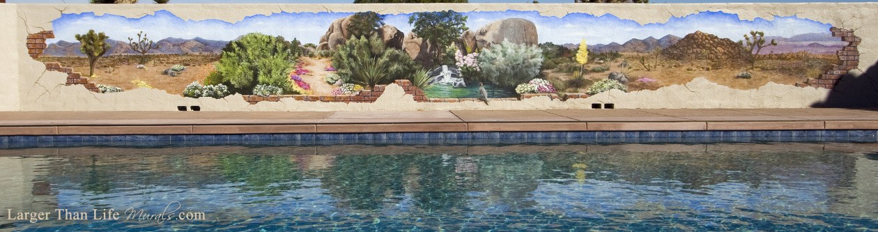 1260x333 Desert Oasis Mural - Desert Oasis Painting