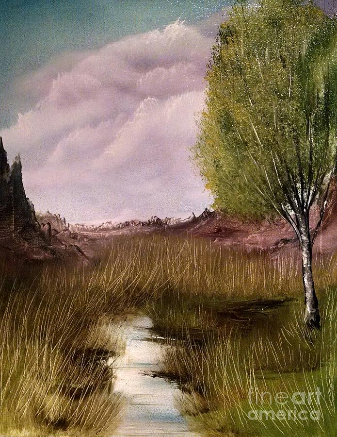 695x900 Desert Oasis Painting By Bonnie Bowen - Desert Oasis Painting