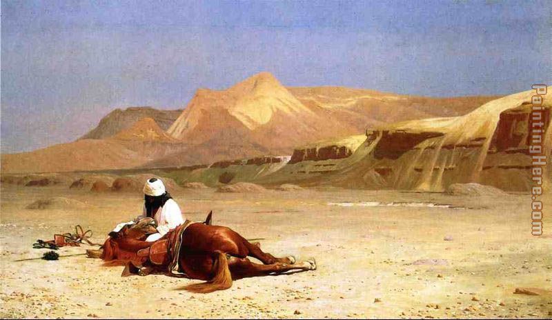 800x464 Jean Leon Gerome An Arab And His Horse In The Desert Painting - Desert Painting