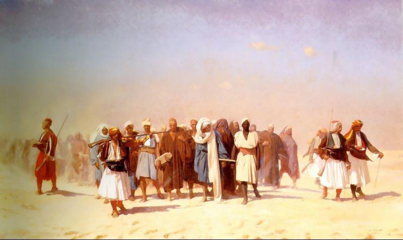 800x476 Jean Leon Gerome Egyptian Recruits Crossing The Desert Painting - Desert Painting