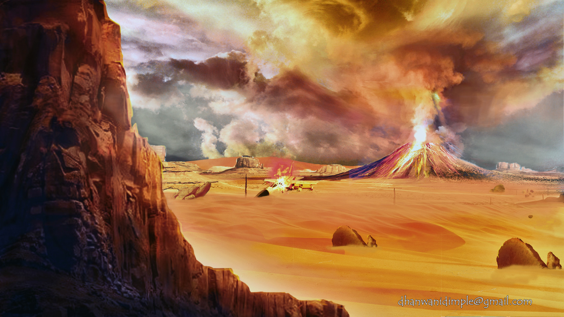 1920x1080 Dimple Dhanwani - Desert Painting