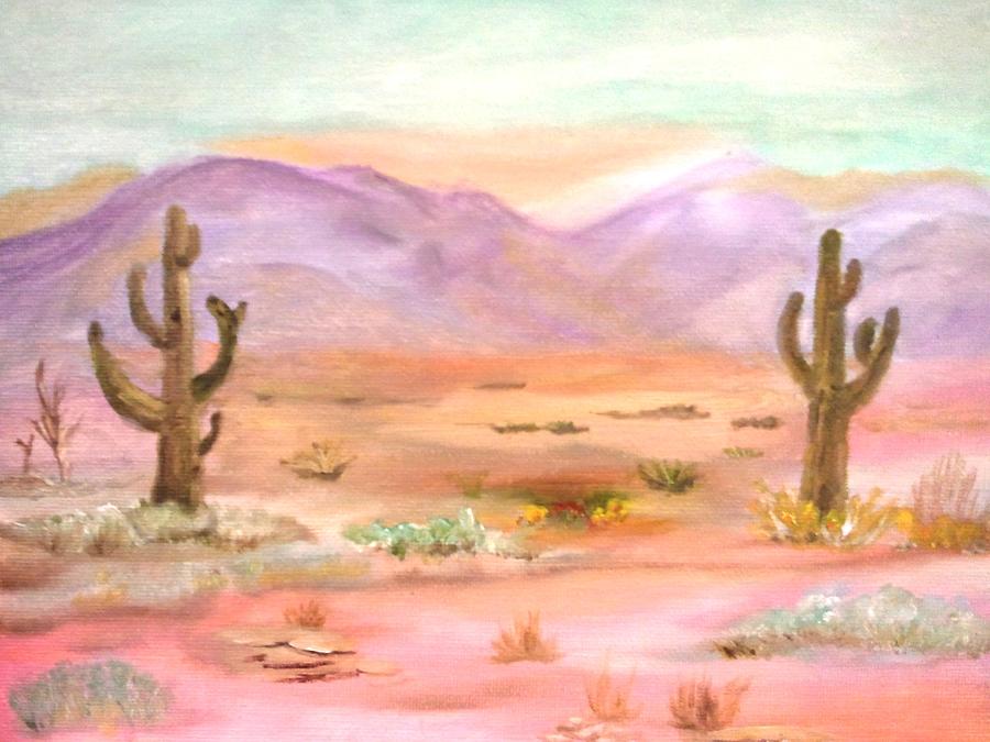 900x675 Desert Scene Painting By Sharon Witt - Desert Scene Painting