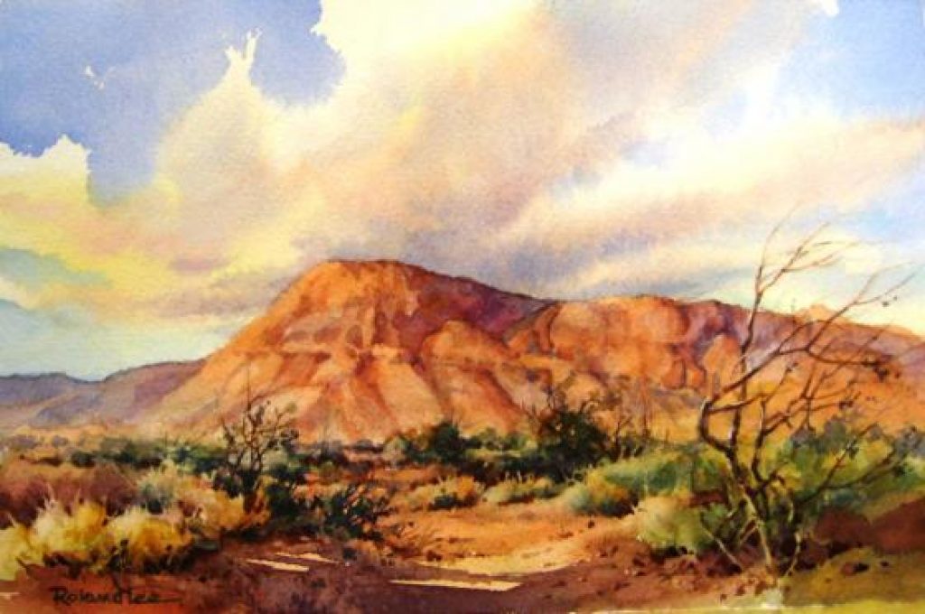 1024x680 How To Paint Desert Sky In Watercolor Roland Lee - Desert Scene Painting