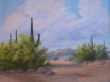 375x280 Polly Black - Desert Scene Painting