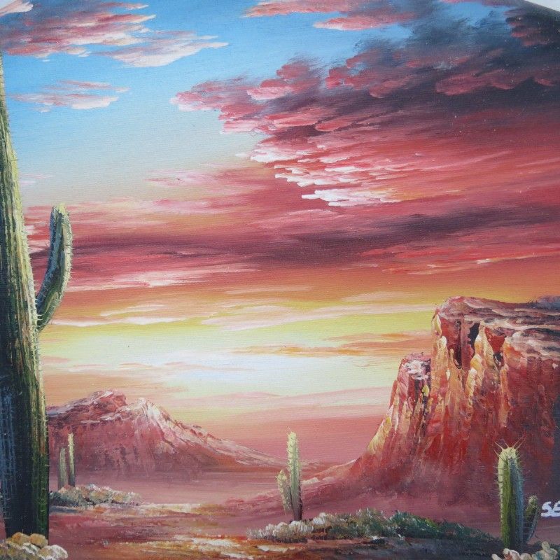 800x800 Senediak Signed Canvas Painting - Desert Scene Painting