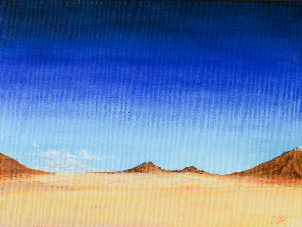 1000x751 Desert Sky With Rocks Acrylic Painting - Desert Sky Painting