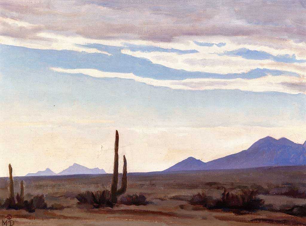 1024x756 Desert Sky At Evening Tucson Arizona By Maynard Dixon Giclee Fine - Desert Sky Painting