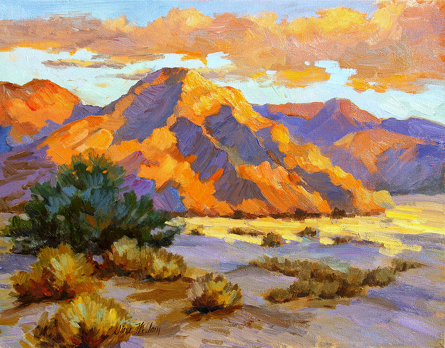 900x704 Desert Sunset Painting By Diane Mcclary - Desert Sunset Painting