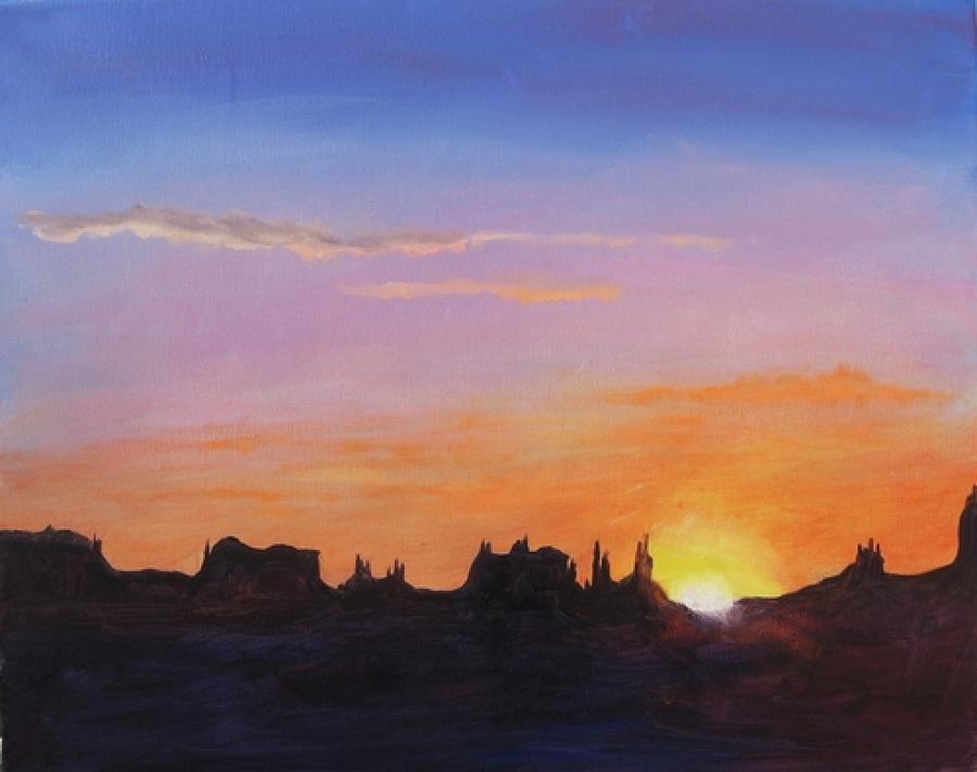 900x712 Desert Sunset Painting By Stana Stoker - Desert Sunset Painting