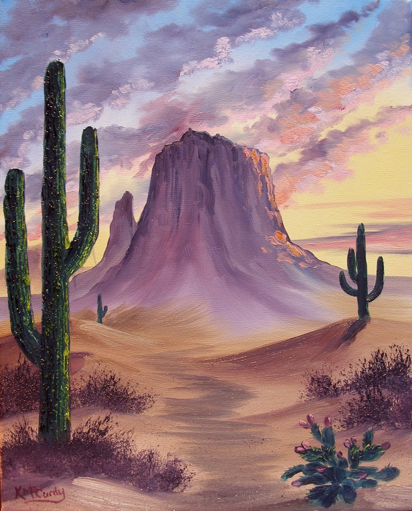 803x996 Desert Sunset By Kchan27 - Desert Sunset Painting