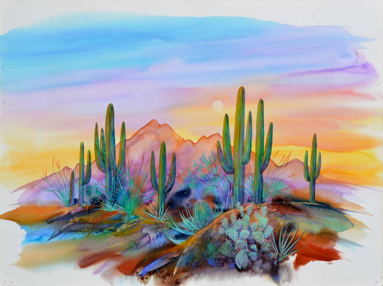 1280x956 Jim Prindiville - Desert Sunset Painting