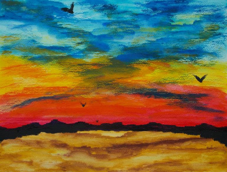 770x584 Saatchi Art Desert Sunset Painting By George Hunter - Desert Sunset Painting