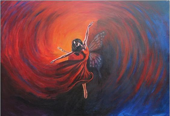 563x384 Burning Desire Ii Painting By Sunita Wadhawan - Desire Painting