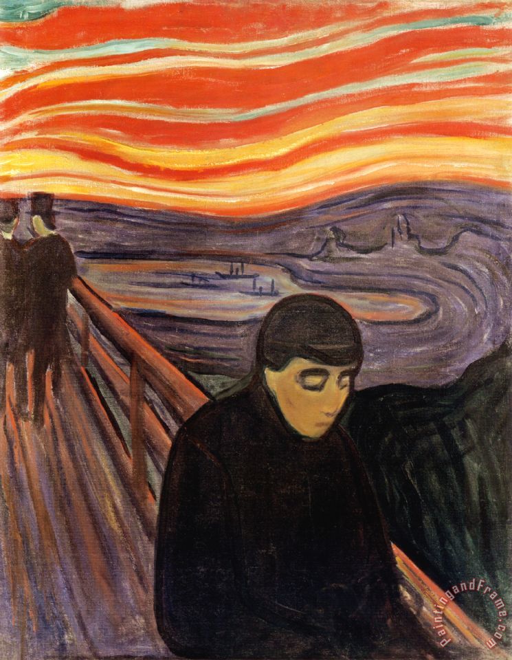 745x960 Edvard Munch Despair 1894 Painting - Despair Painting