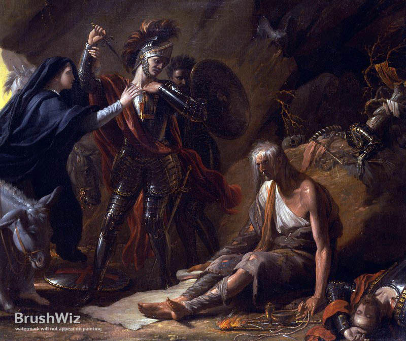 800x672 The Cave Of Despair By Benjamin West - Despair Painting