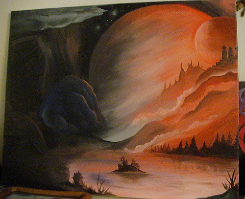 500x407 Destiny Landscape Painting By Carlos Mota One Of My First - Destiny Painting