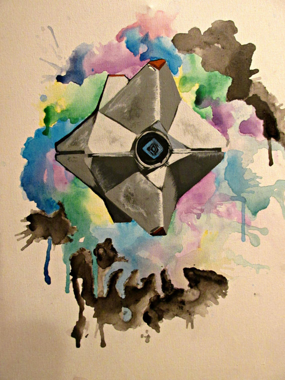 570x760 Items Similar To Destiny Ghost Painting On Etsy - Destiny Painting