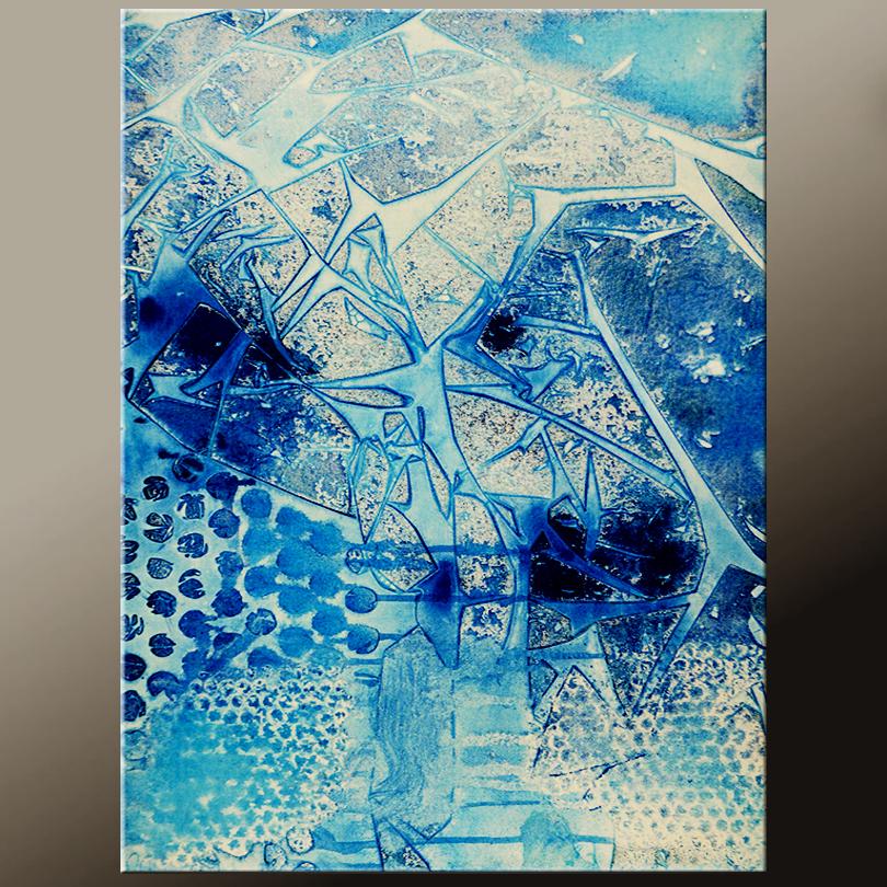 810x810 Blue Abstract Canvas Art Contemporary Painting By Destiny Womack - Destiny Painting