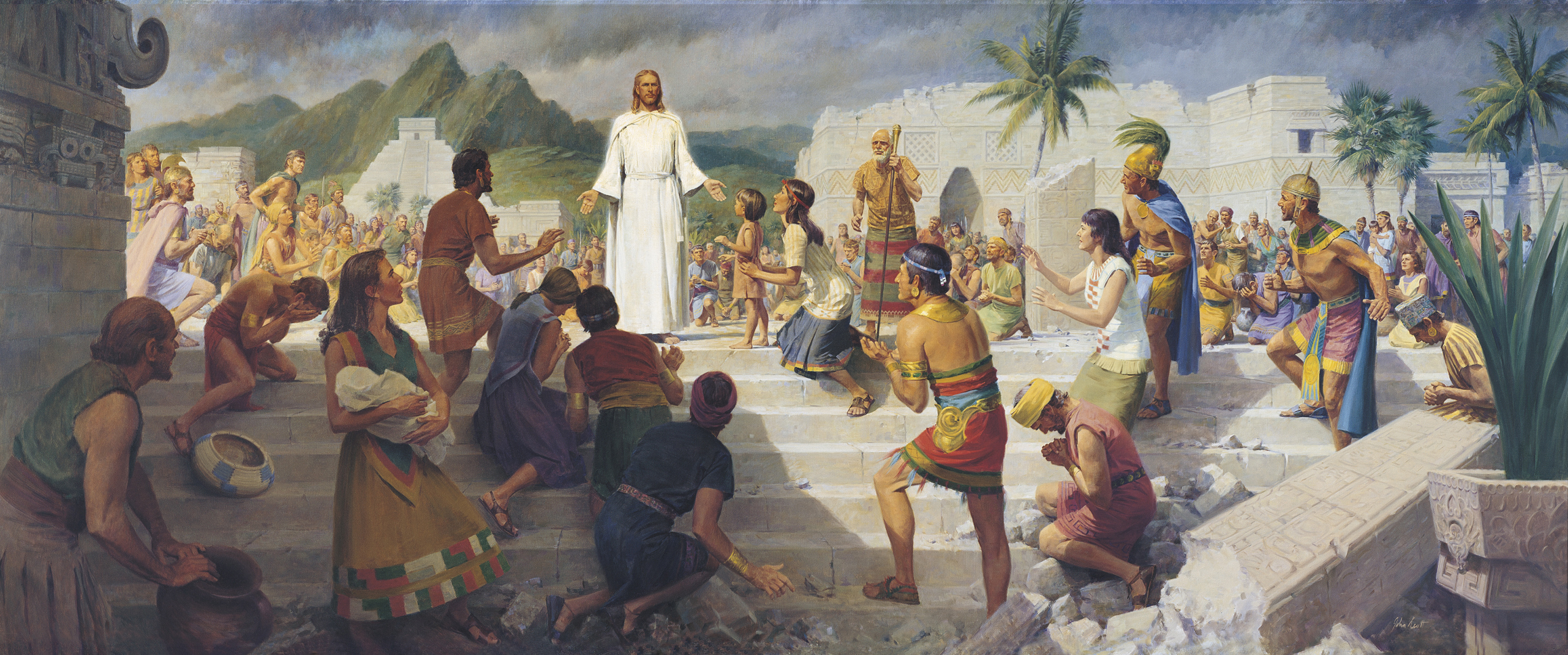 2560x1070 John Walter Scott, Jesus Christ Visits The Americas (1969 - Destiny Painting Of Jesus