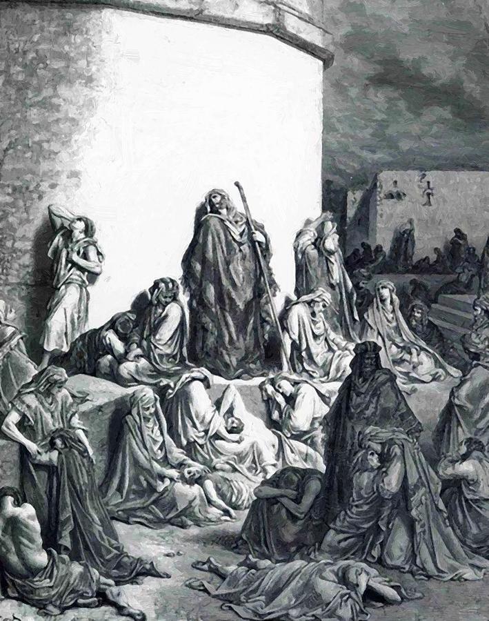 709x900 People Mourn Over The Destruction Of Jerusalem Painting By Dore - Destruction Of Jerusalem Painting