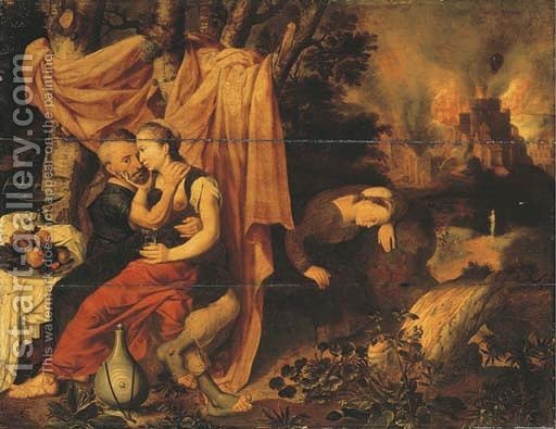 512x395 Lot And His Daughters, The Destruction Of Sodom And Gomorrah - Destruction Of Sodom And Gomorrah Painting