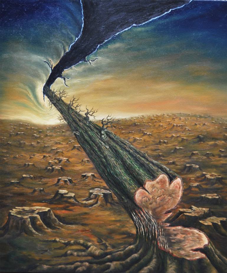 770x924 Saatchi Art Civilization And Destruction Painting By Sewon Rai - Destruction Painting