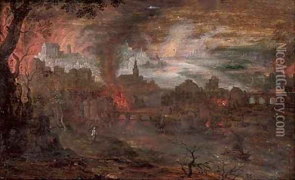 600x366 The Destruction Of Sodom And Gomorrah Oil Painting Reproduction By - Destruction Painting