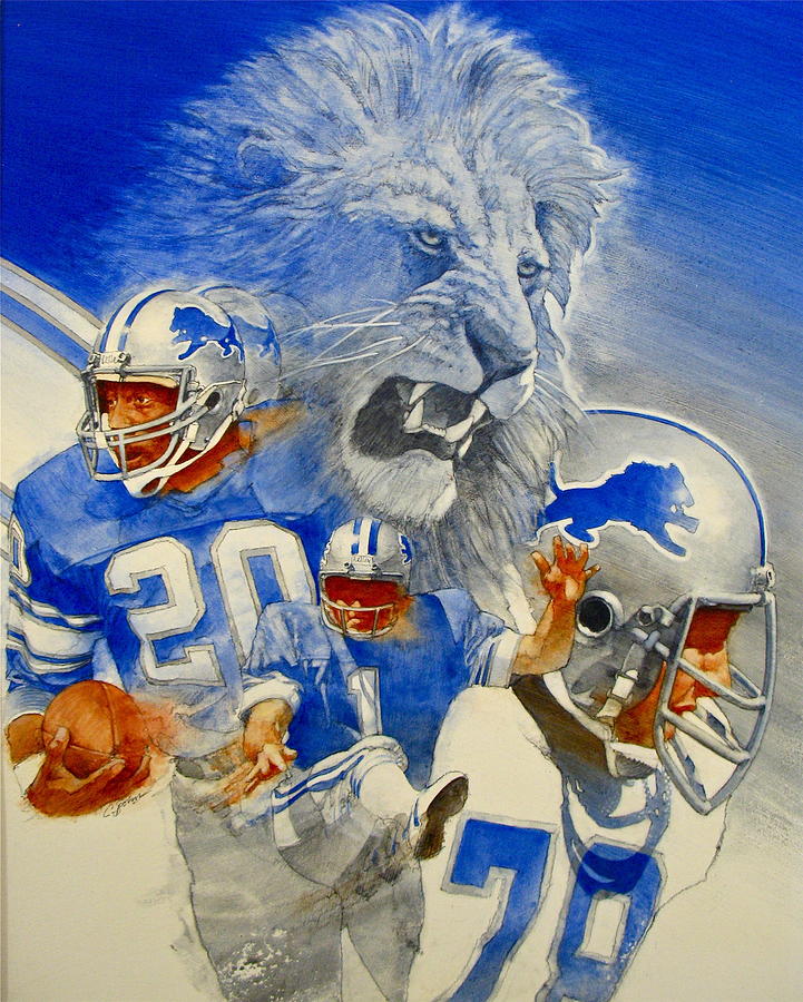 721x900 Detroit Lions Game Day Cover Painting By Cliff Spohn - Detroit Lions Painting