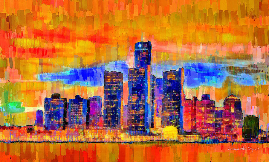900x544 Detroit Skyline 101 - Detroit Painting