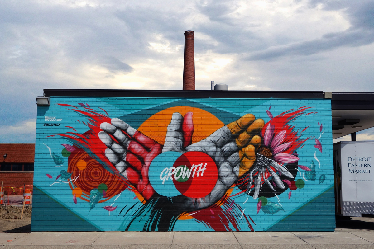 1200x800 Life Is Growth' Mural - Detroit Painting