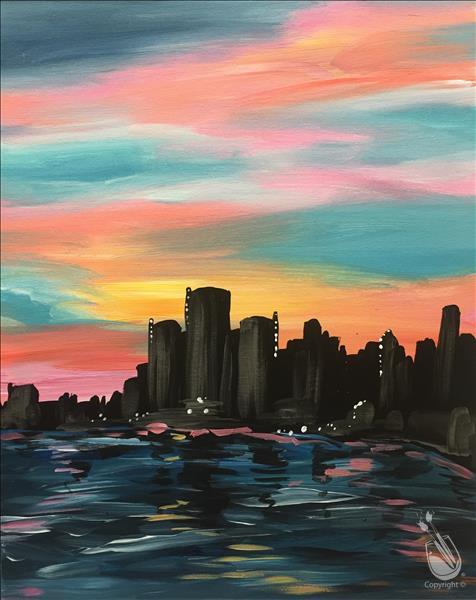 476x600 Sunset On The Detroit River 1 - Detroit Painting