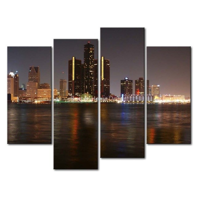 Detroit Skyline Painting