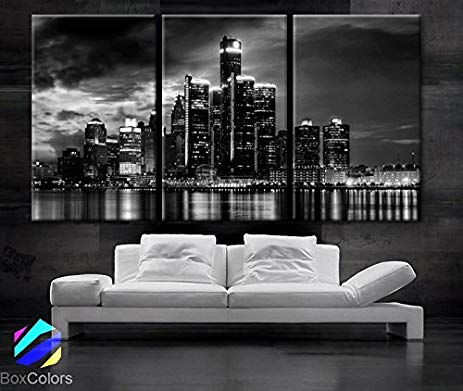 Detroit Skyline Painting at PaintingValley.com | Explore collection of ...