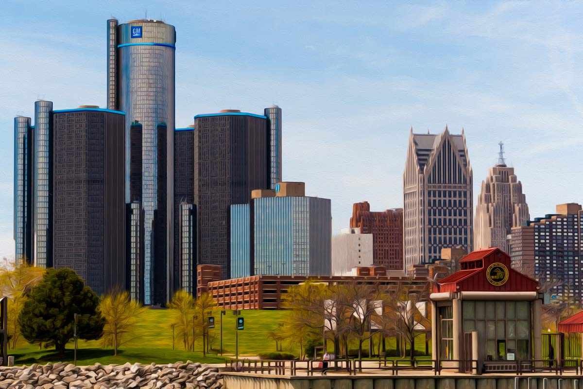 Detroit Skyline Painting at Explore collection of