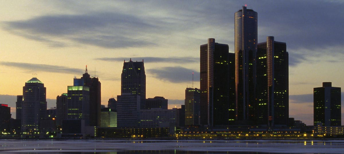 1200x538 Detroit Canvas Art Icanvas - Detroit Skyline Painting