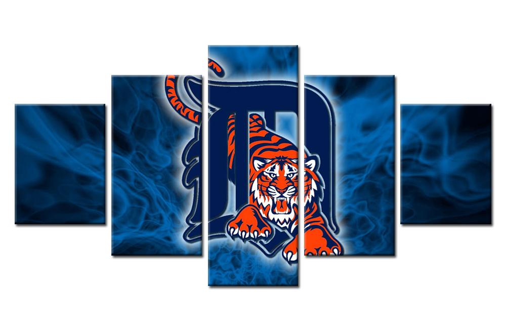 1000x650 5 Piece Detroit Tigers Team Baseball Canvas Painting Frames - Detroit Tigers Painting