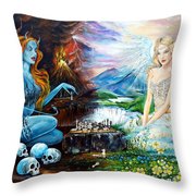 180x180 Devil And Angel Playing Chess Painting By Angel Egle Wierenga - Devil And Angel Playing Chess Painting