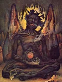 236x315 Iblissatan Painting On Left Is Suppose To Be Iblis, - Devil Painting