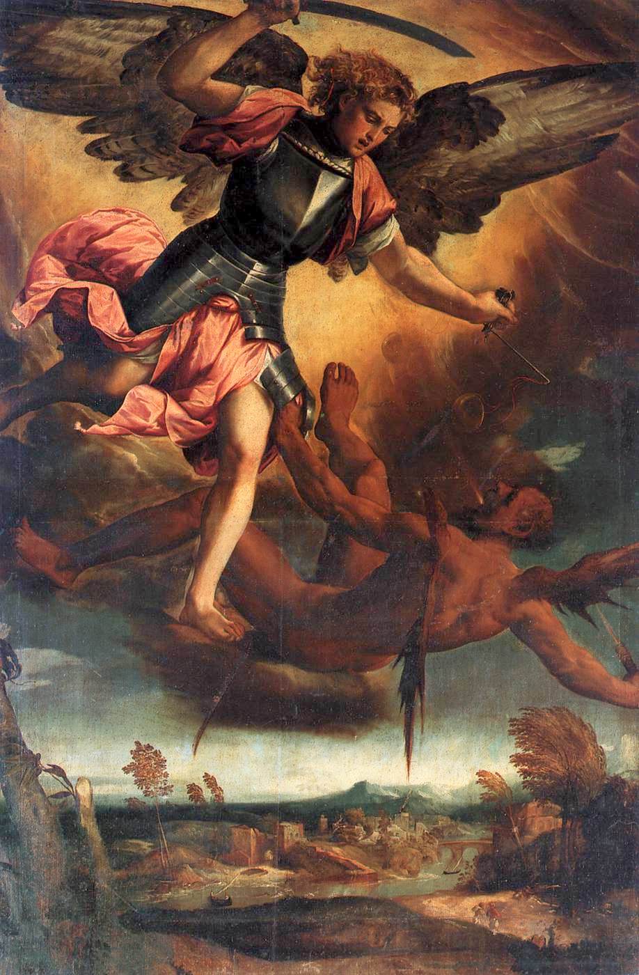 918x1400 Painting St Michael Vanquishing The Devil Quis Ut Deus - Devil Painting