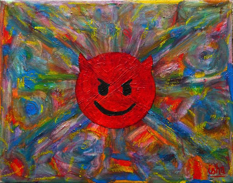 770x607 Saatchi Art Devil Abstract Painting By Gerhardt Isringhaus - Devil Painting