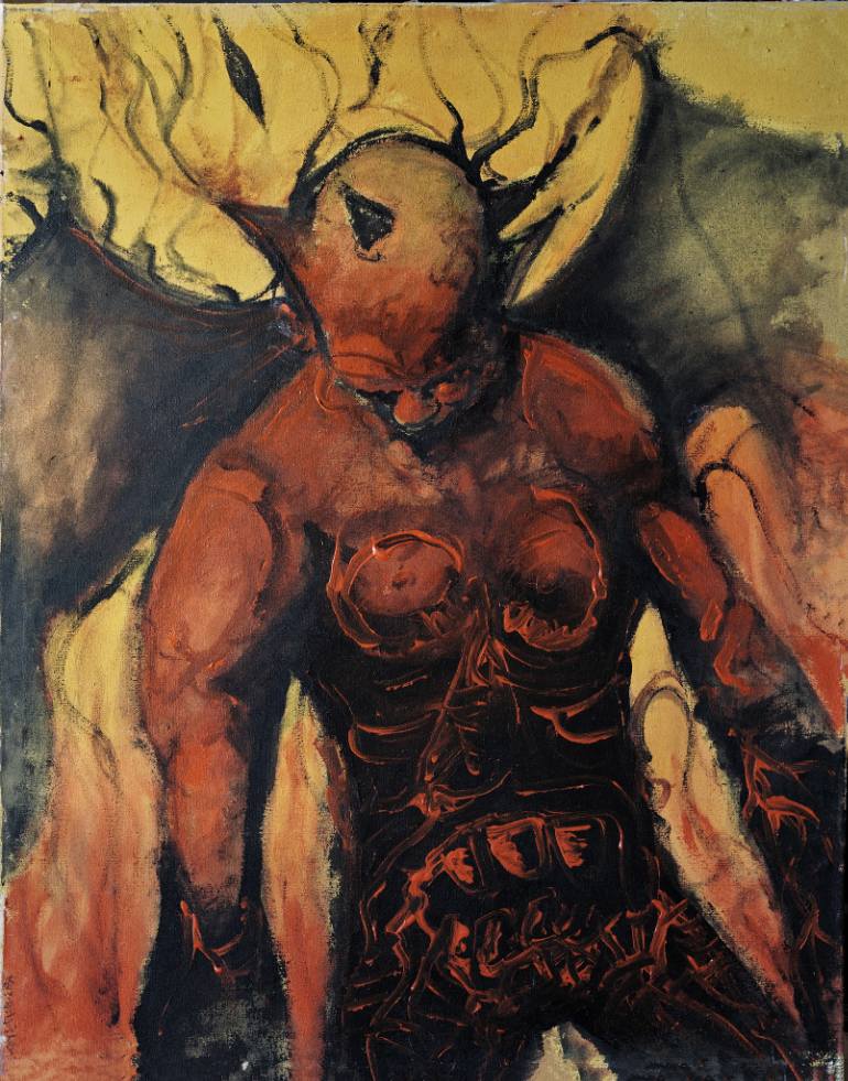 770x981 Saatchi Art Devil Painting By Kostas Koufogiorgos - Devil Painting