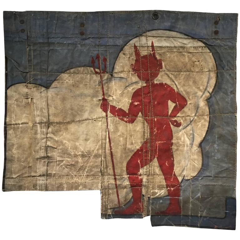 768x768 Vintage Carnival Devil Painting Circus Tent For Sale - Devil Painting