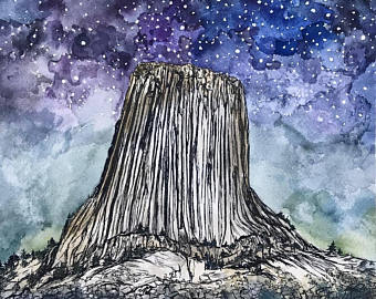 340x270 Devils Tower Etsy - Devils Tower Painting